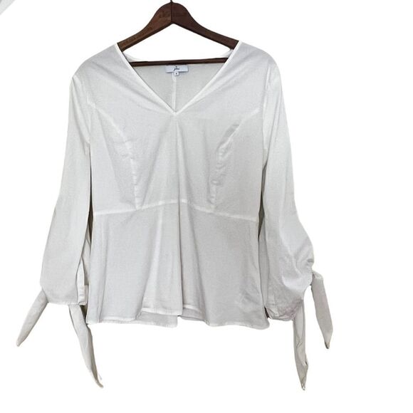 Universal Standard For J. Crew V Neck Tied Sleeve Shirt - Picture 1 of 6